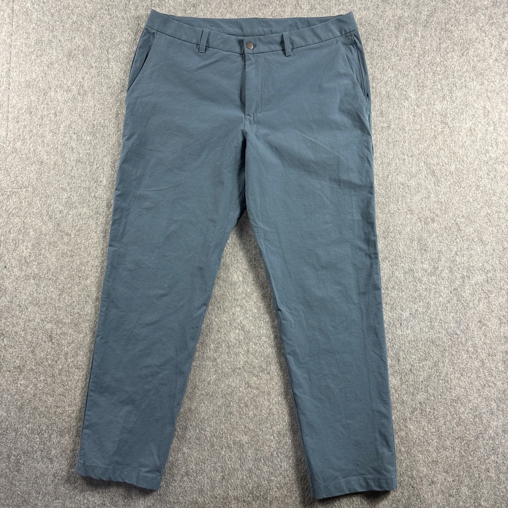Lululemon Men ABC Pants 38 Grayish Blue Classic Fit Warpstreme 5 Pocket
